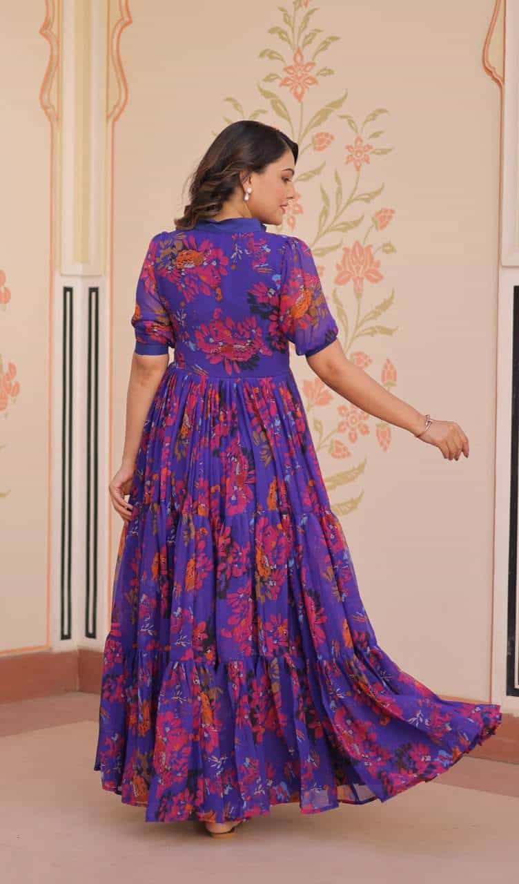 v neck gown