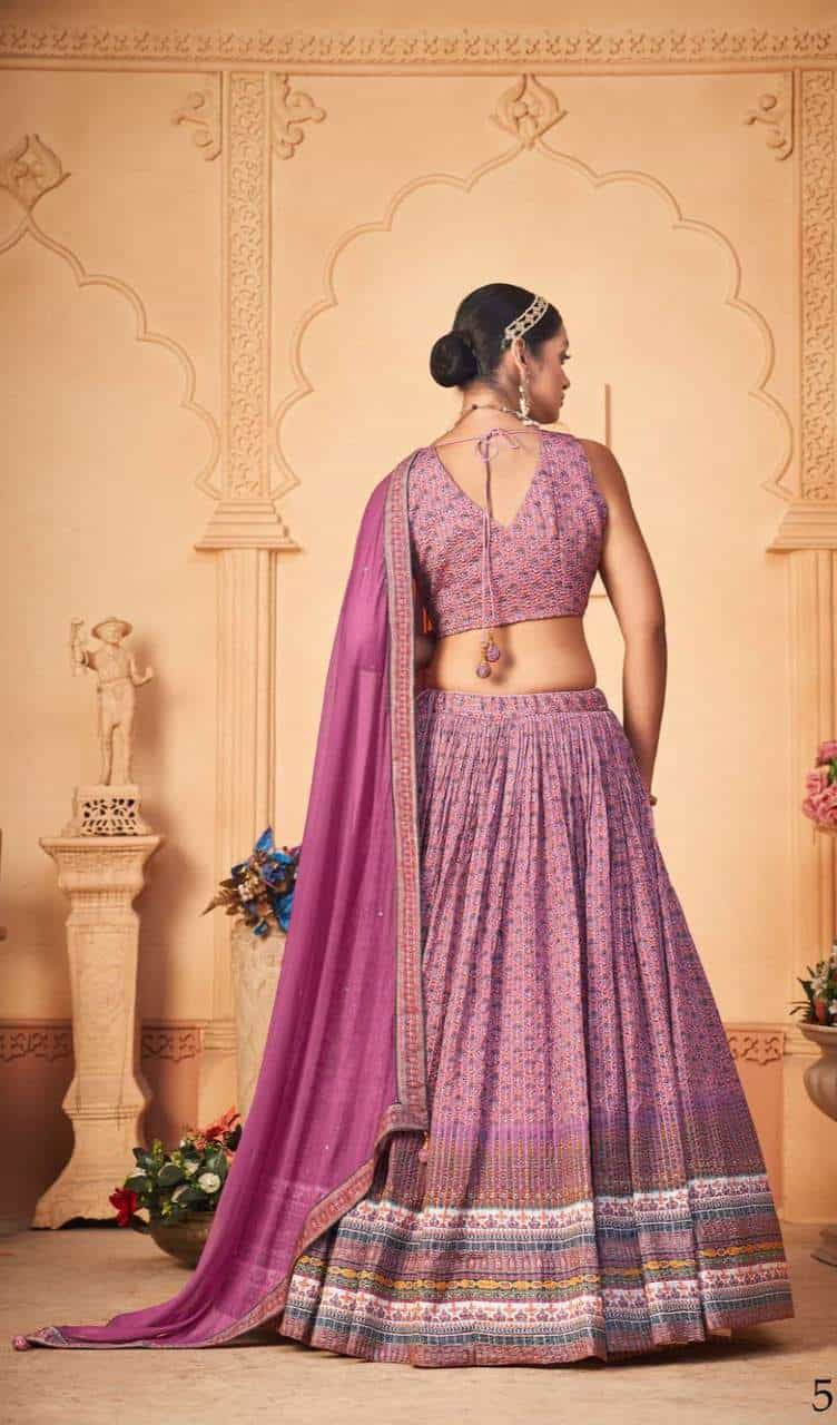 Designer Chinon Silk Lehenga Outfit