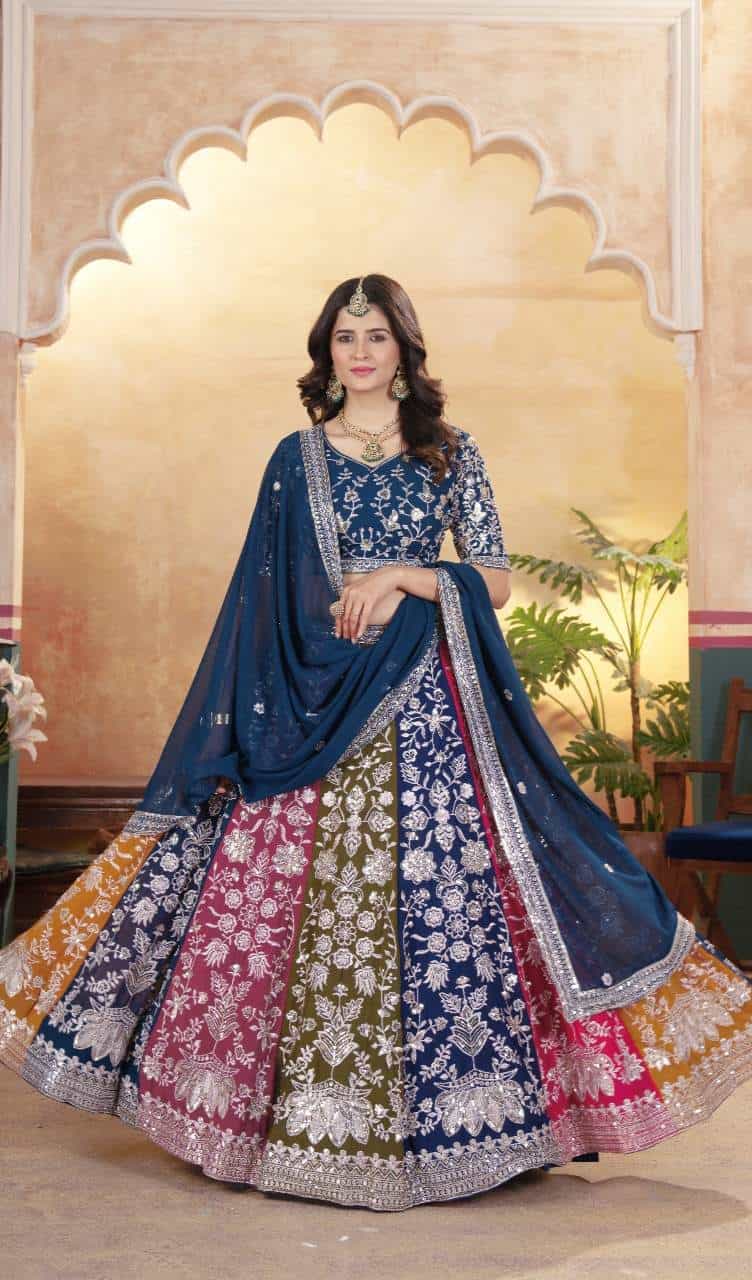 Chinon Pedding Lehenga Choli Set