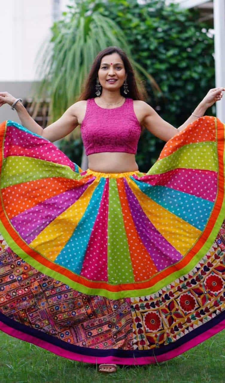 Semi-Stitched Printed Lehenga with Canvas Flair