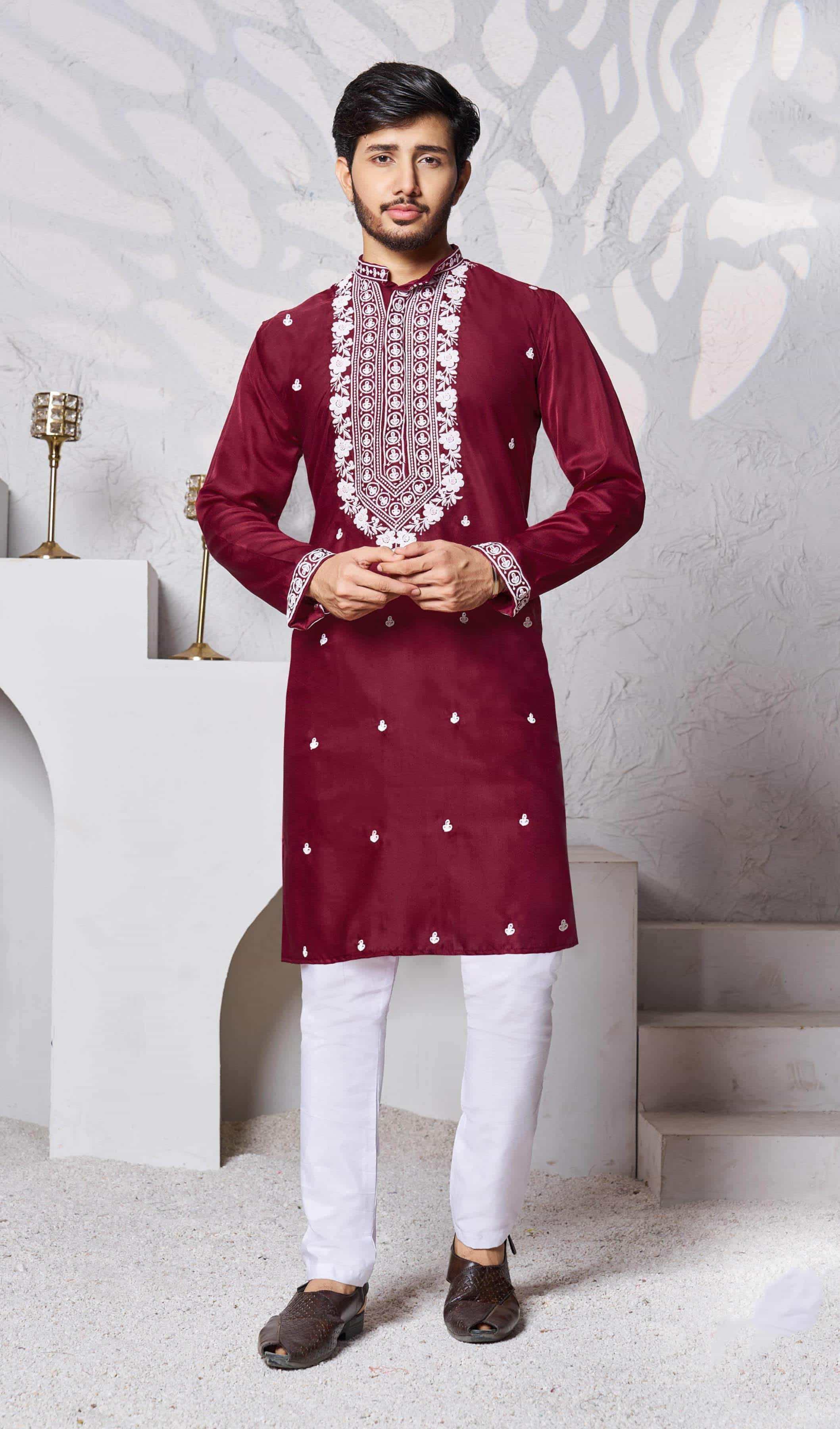 Maroon Kurta Pajama