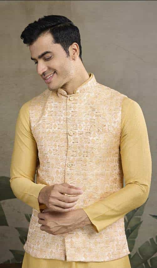 Indian Festival Wear Kurta with Nehru Jacket
