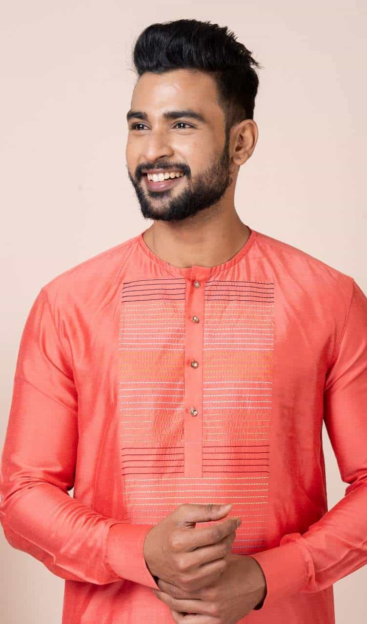 Comfortable Kurta with Silk Churidar Pants