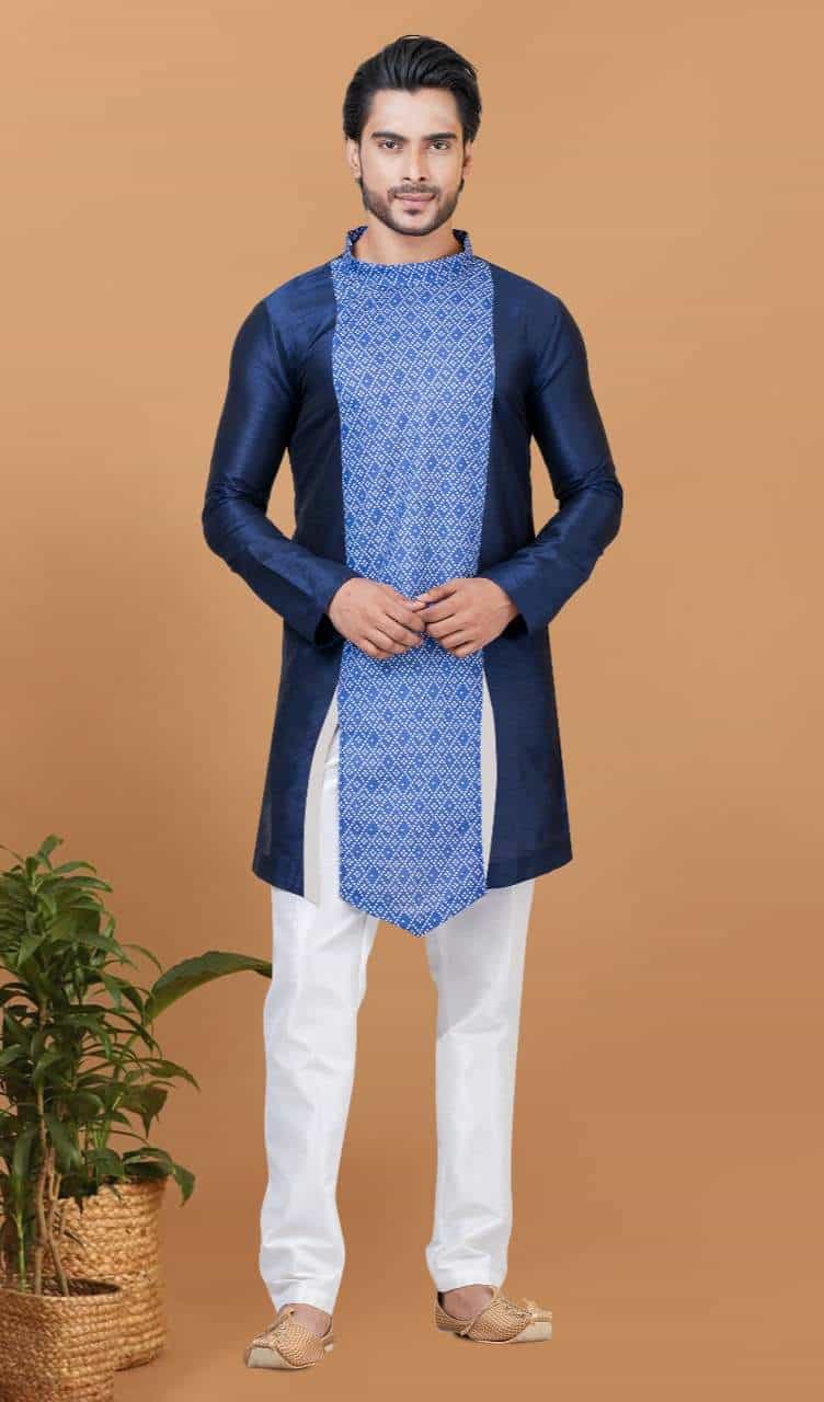 Banarasi Jacquard Kurta with Digital Print Cotton
