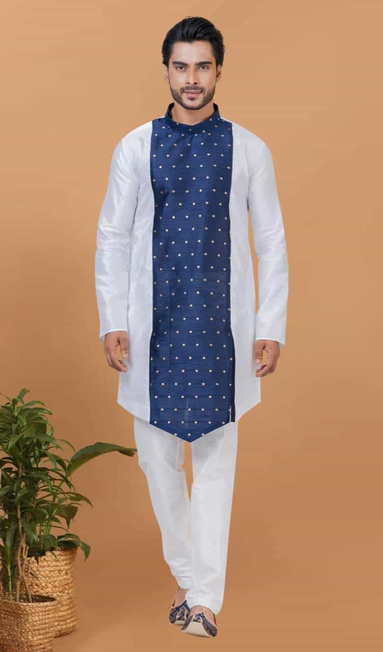 Ethnic Jacquard Kurta with Modern Print