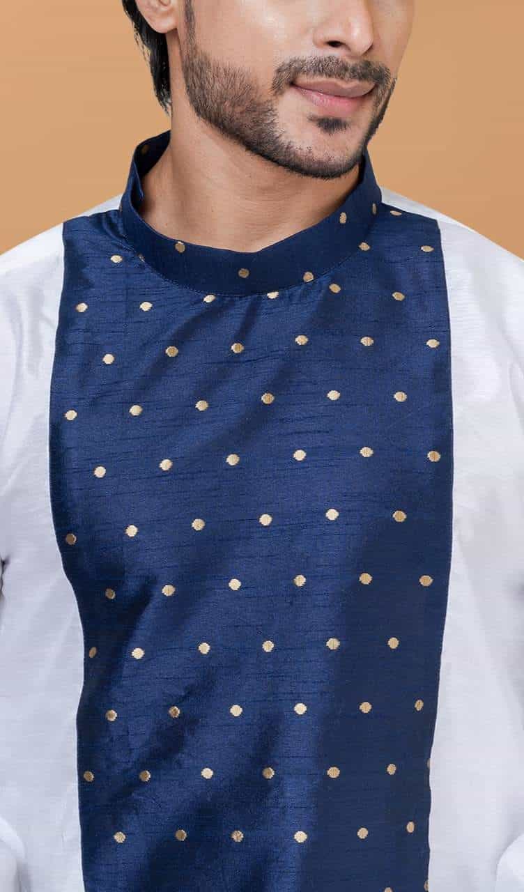 Digital Print Cotton Kurta with Jacquard