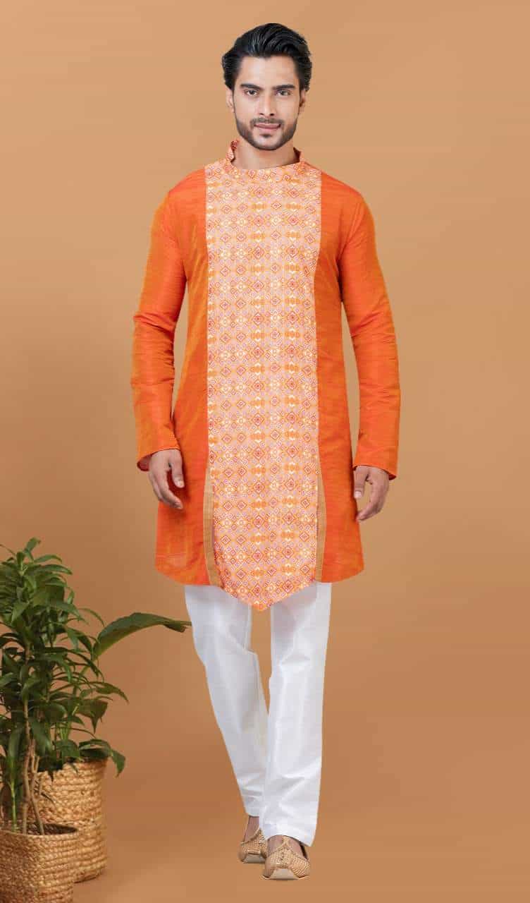 Formal Ethnic Dhupion Silk Kurta for Men