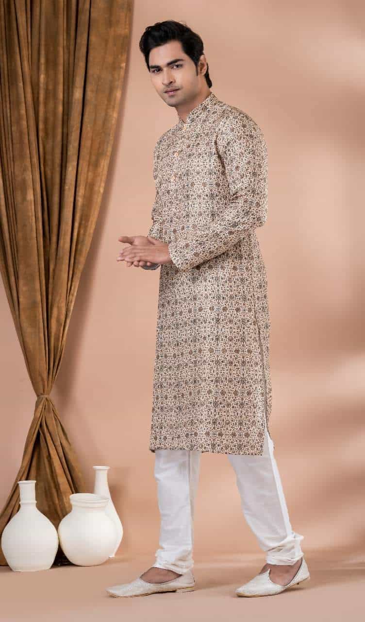 Casual Wear Cotton Kurta with Prints
