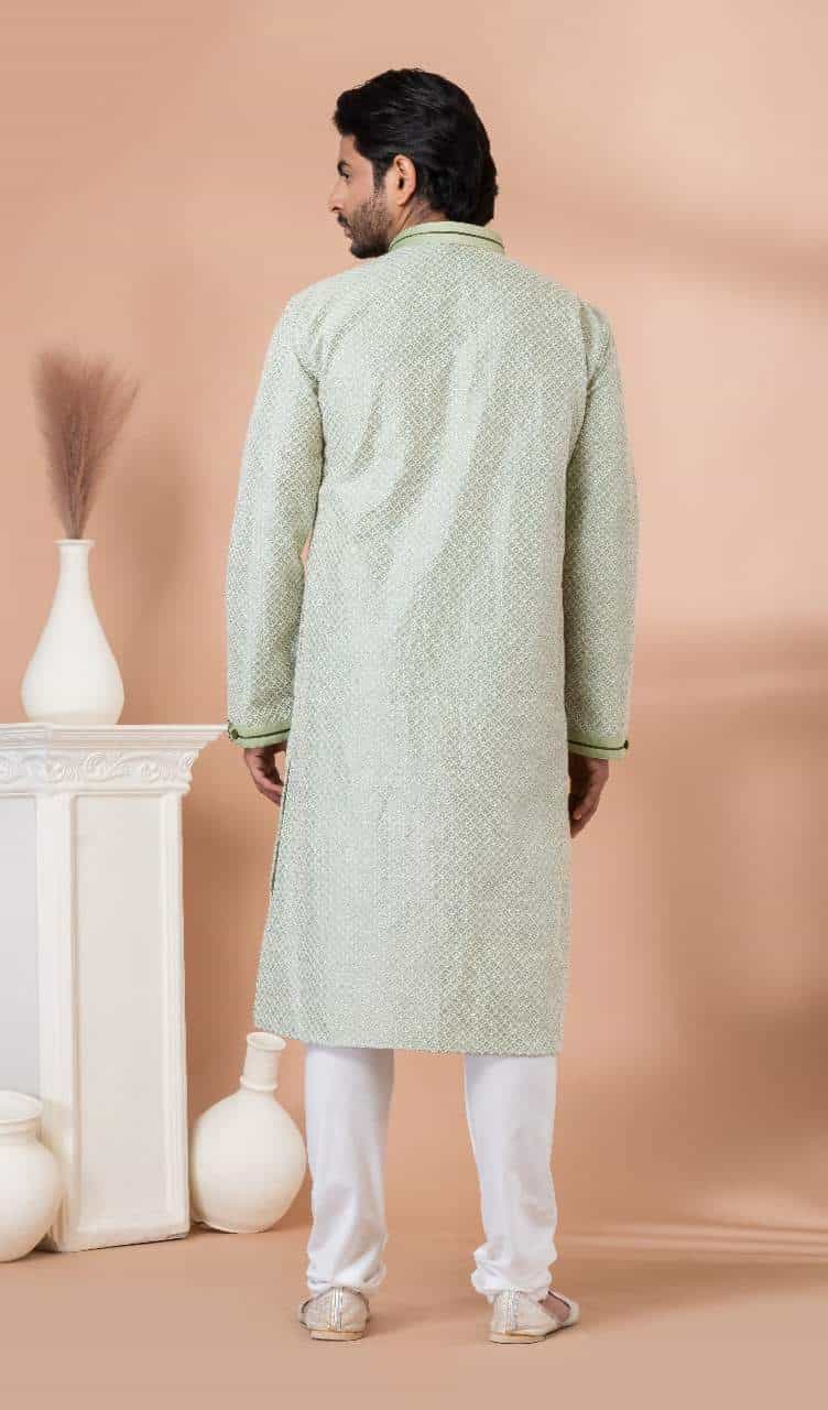 Traditional Wedding Wear Kurta in Silk