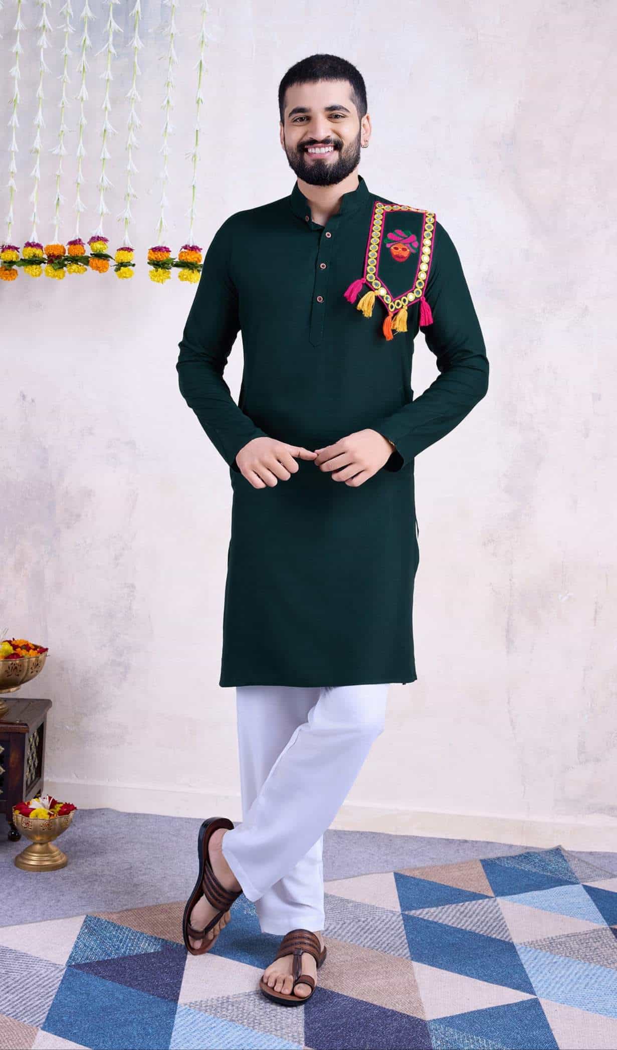 Dark Green Kurta Set