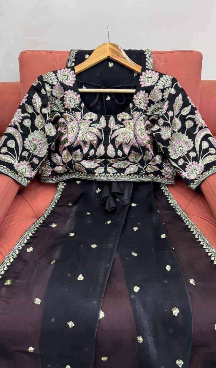 Jimmy Choo Saree with Sequinned Butti Work