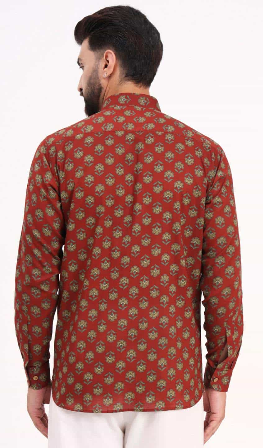 Maroon Printed Shirt